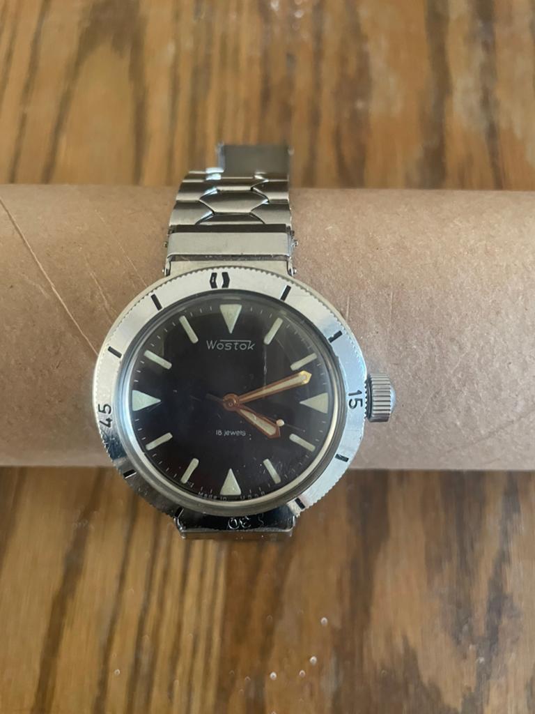 Vostok Amphibian URSS, première génération rare, mécanique, Handtassen en Accessoires, Horloges | Heren, Ophalen, Zo goed als nieuw