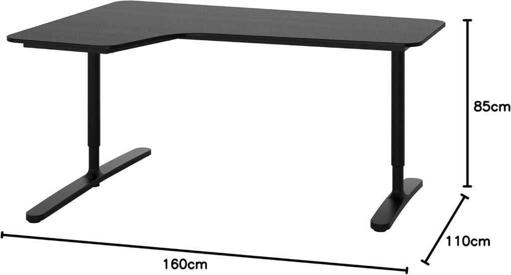 BEKANT hoekbureau, Maison & Meubles, Bureaux, 160 cm, Réglable en hauteur, Utilisé, IKEA