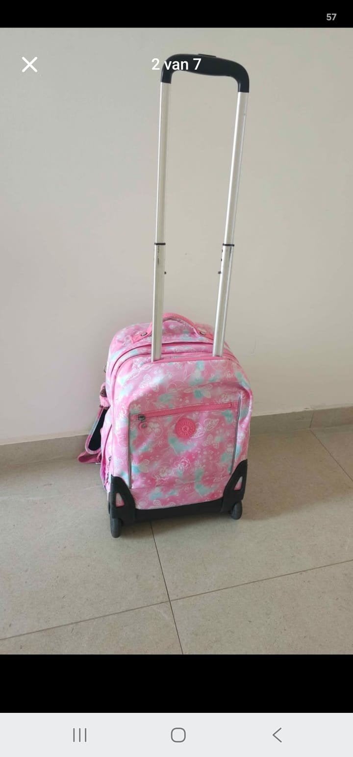 Sac à dos/chariot Kipling à roulettes, Enlèvement