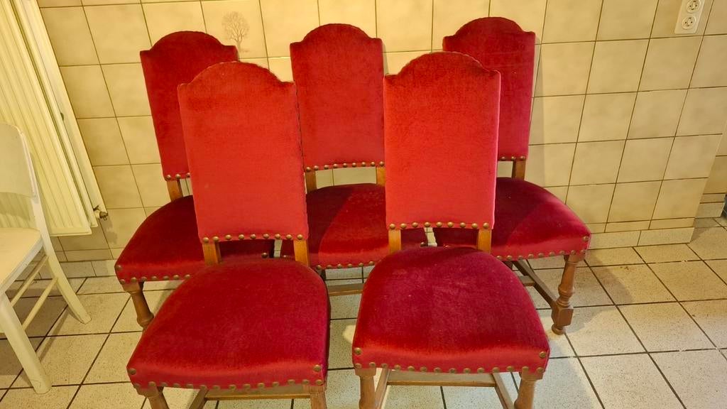 5 wijnrode stoelen chique!!!, Enlèvement