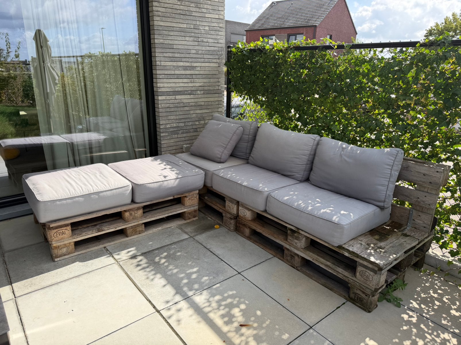 Lounge van paletten, Ophalen, 4 zitplaatsen, Gebruikt, Loungeset