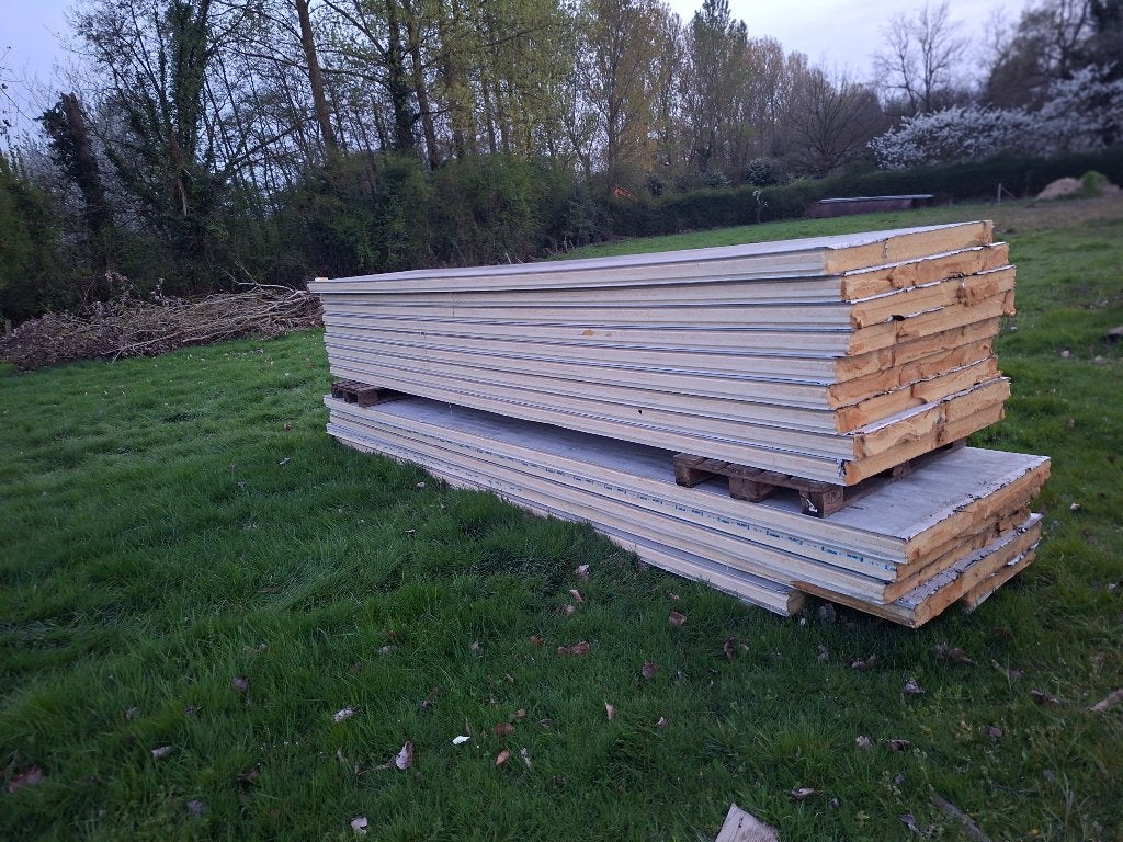 Sandwichpanelen 6m 10 dik, Doe-het-zelf en Bouw, Platen en Panelen, Ophalen, Gebruikt, Overige materialen, 50 tot 100 mm
