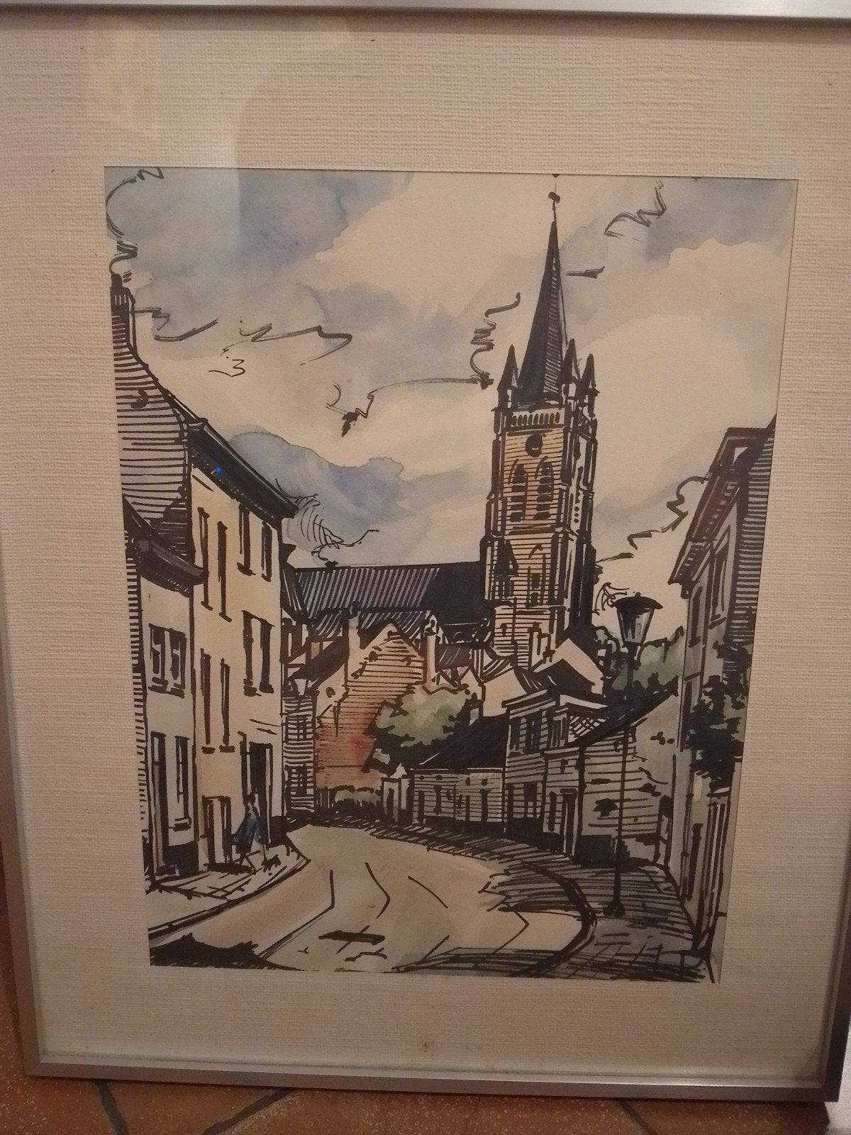 tableau d'une rue Bruxelloise, Antiquités & Art, Enlèvement, Tableau, Signé