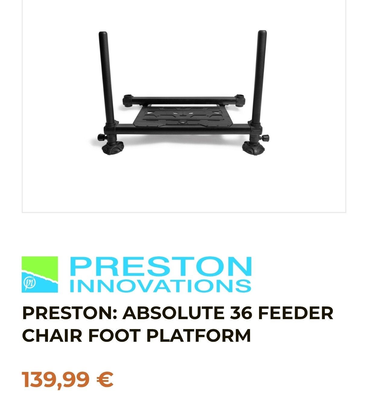 Plancher Preston Absolute 36 Feeder Chair, Sports nautiques & Bateaux, Pêche à la ligne | Poissons blancs, Enlèvement, Comme neuf