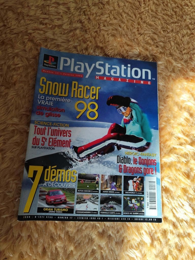 PlayStation Magazine Officiel Rétro PS1 Snow Racer 98 As&Sol, Gebruikt, Overige typen, Overige merken, PlayStation
