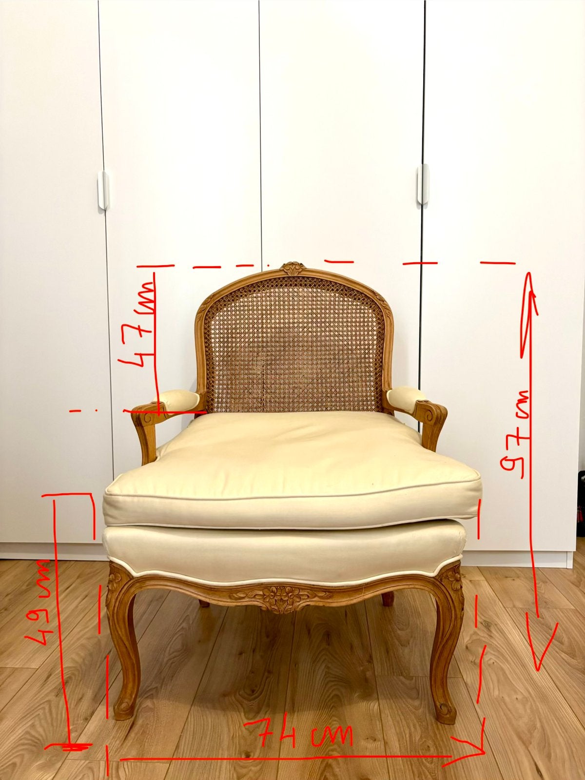 Deux très beaux fauteuils anciens de style Louis XV, Ophalen, Zo goed als nieuw, Hout