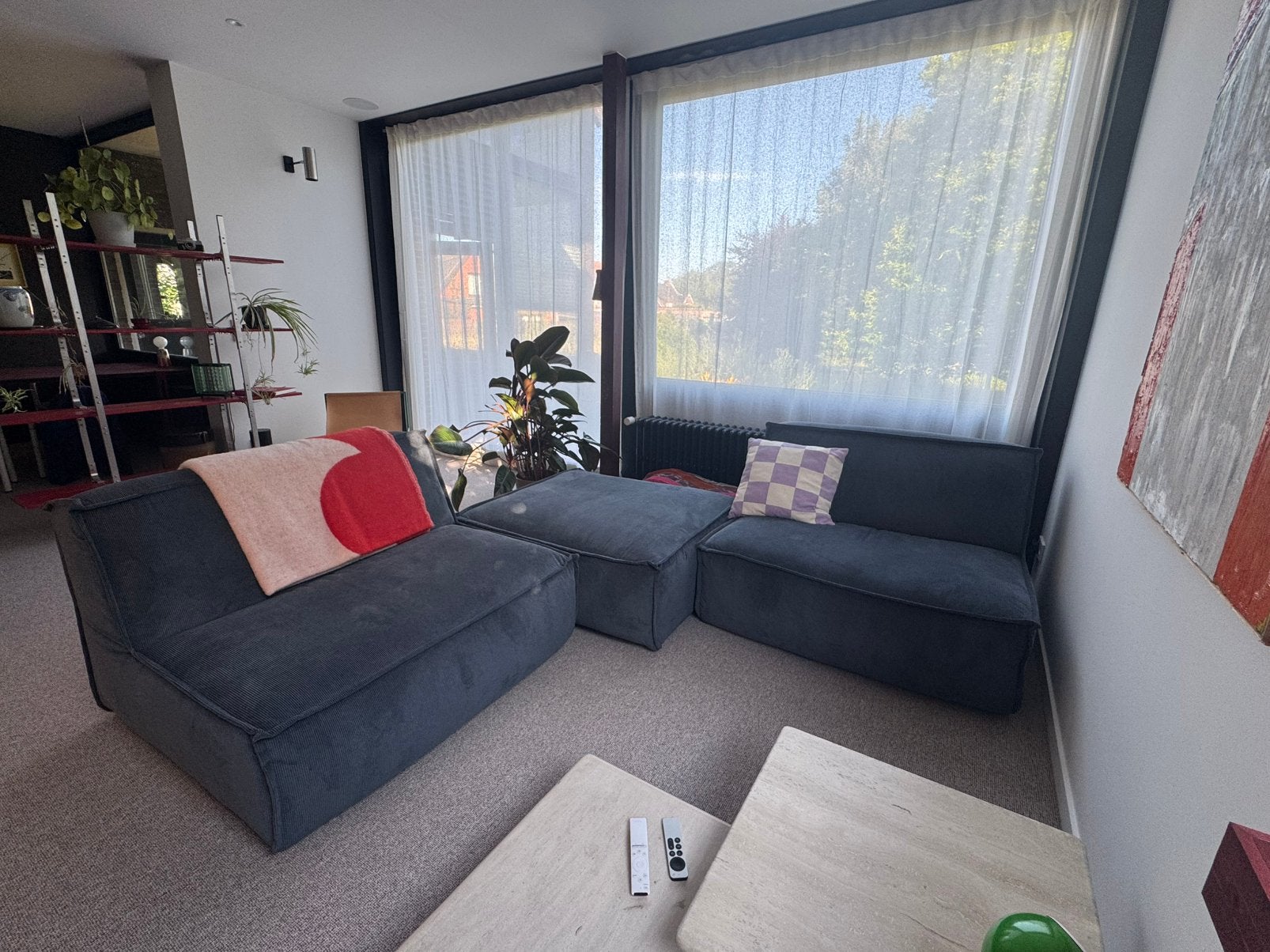 Zetel, sofa, nieuw, ribfluweel, Huis en Inrichting, Zetels | Complete zithoeken, Zo goed als nieuw, Ophalen