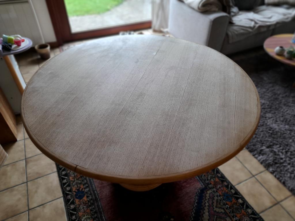 Ronde houten tafel, Huis en Inrichting, Tafels | Eettafels, Ophalen, Gebruikt, Rond