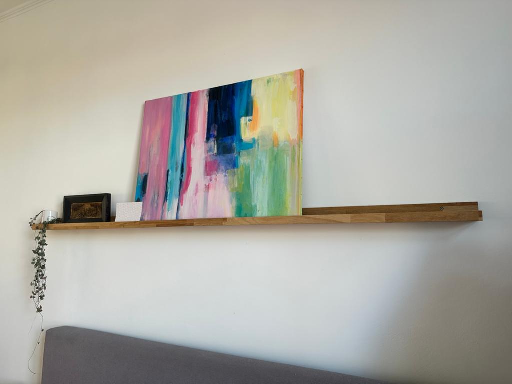Set van 2 eikenhouten wandplanken 2x100 cm, Ophalen, Zo goed als nieuw