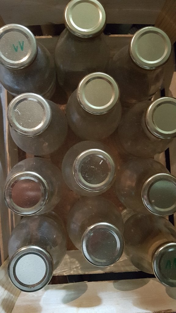 Bouteilles à jus, Ophalen, Gebruikt