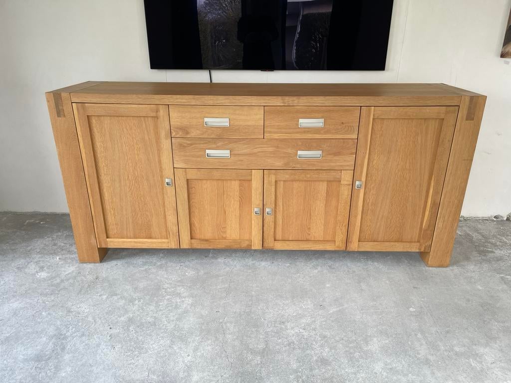 Buffet robuste en chêne - 210 x 95 x 50 cm, Enlèvement, Comme neuf, Chêne