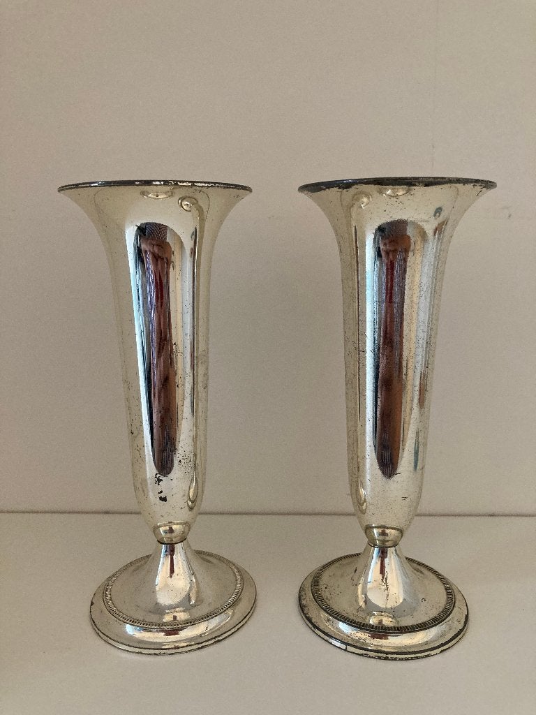 Kandelaar of vaas silverplated - BMF - 2 stuks, Ophalen of Verzenden, Gebruikt, Zilver