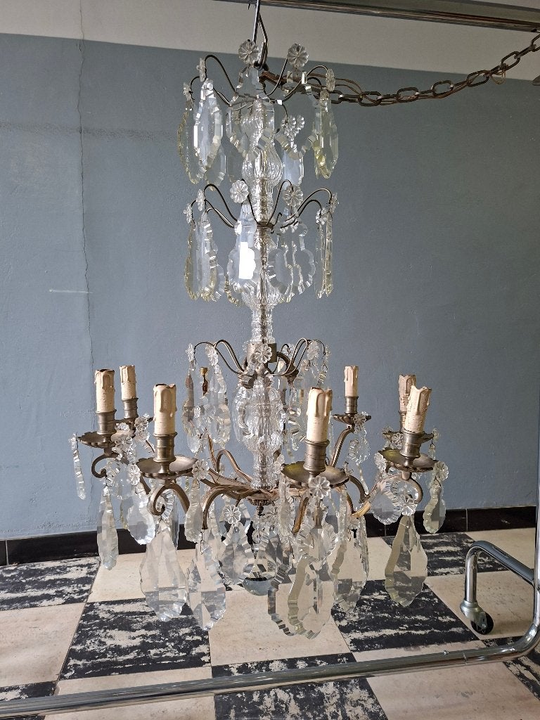 antieke luster met prachtige kristallen, Antiek en Kunst, Antiek | Verlichting, Ophalen