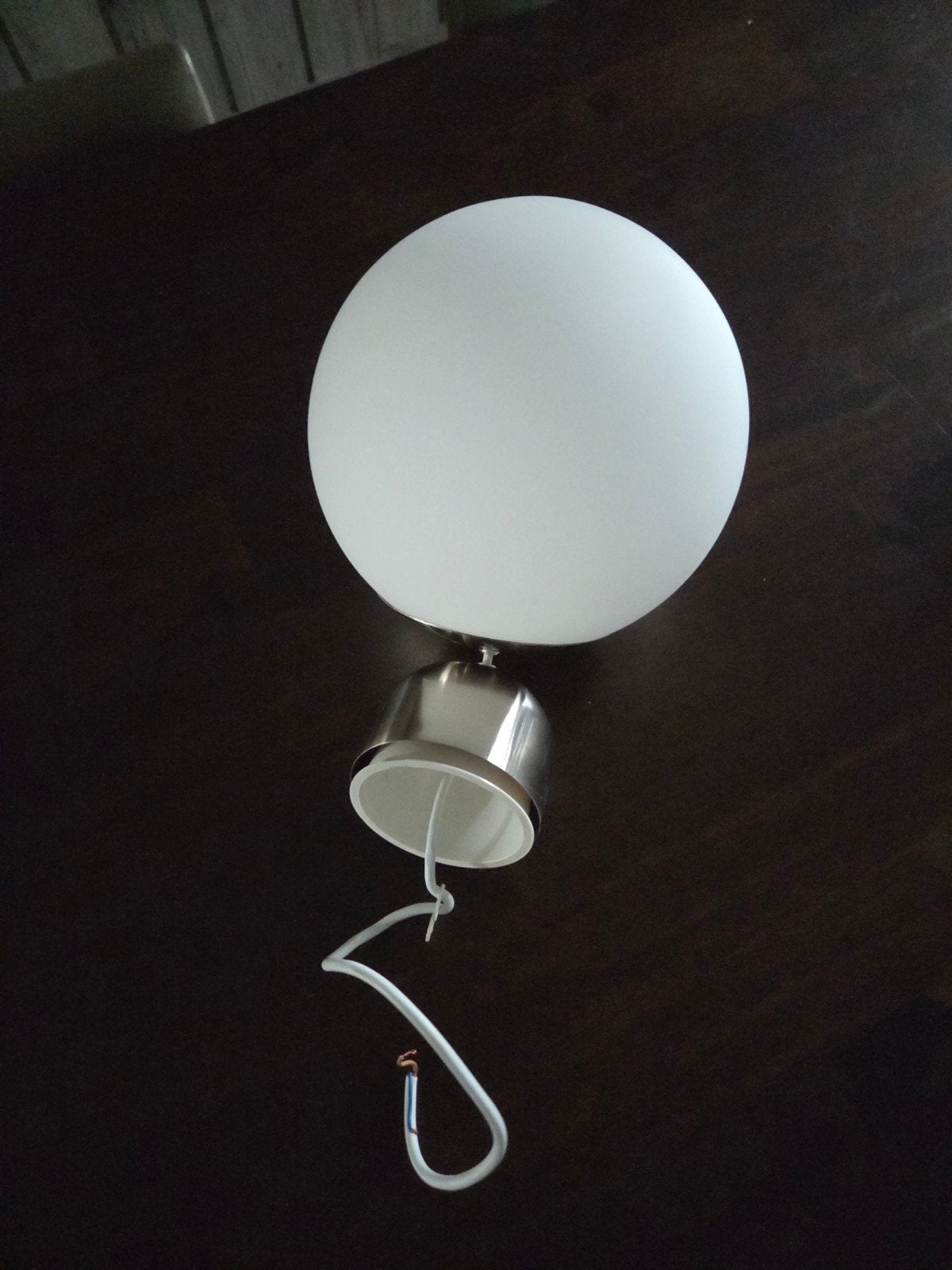 Glazen bol led hanglamp, Ophalen, Gebruikt, Glas