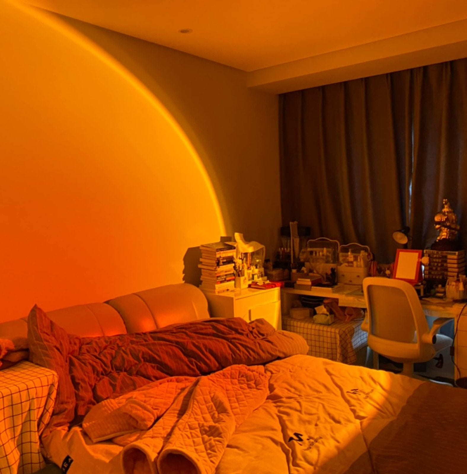 Lampe LED - coucher de soleil - orange/jaune - port USB, Orange, Enlèvement, Lampe d'ambiance, Vintage