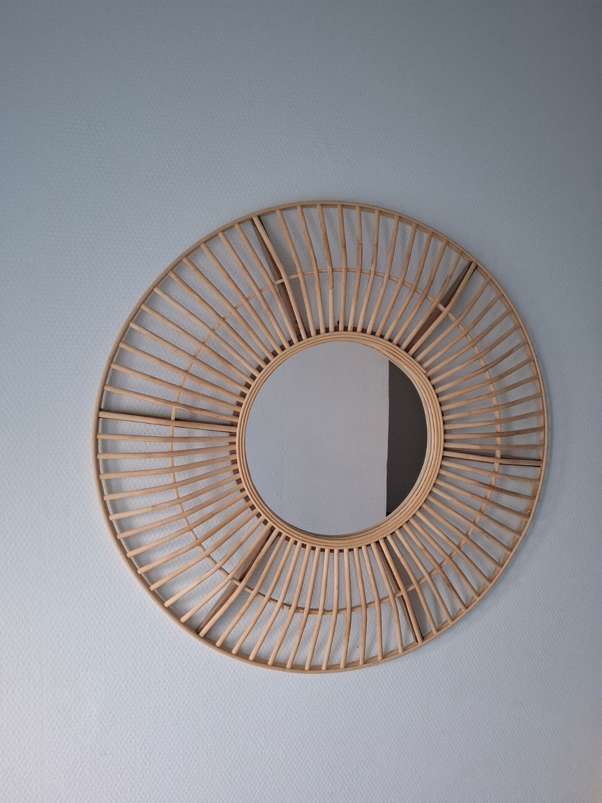 Miroir rond en bois style Ibiza diam 70 cm/30 cm, Maison & Meubles, Accessoires pour la Maison | Miroirs, Enlèvement