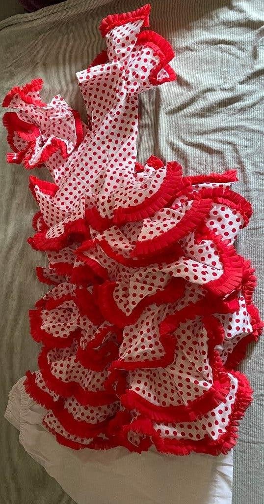 Robe de flamenca pour enfant + jupon, Ophalen of Verzenden, Zo goed als nieuw, Jongen of Meisje