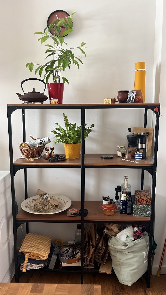 Étagère - IKEA FJÄLLBO (100x136cm) – black metal & pine, Enlèvement, Utilisé