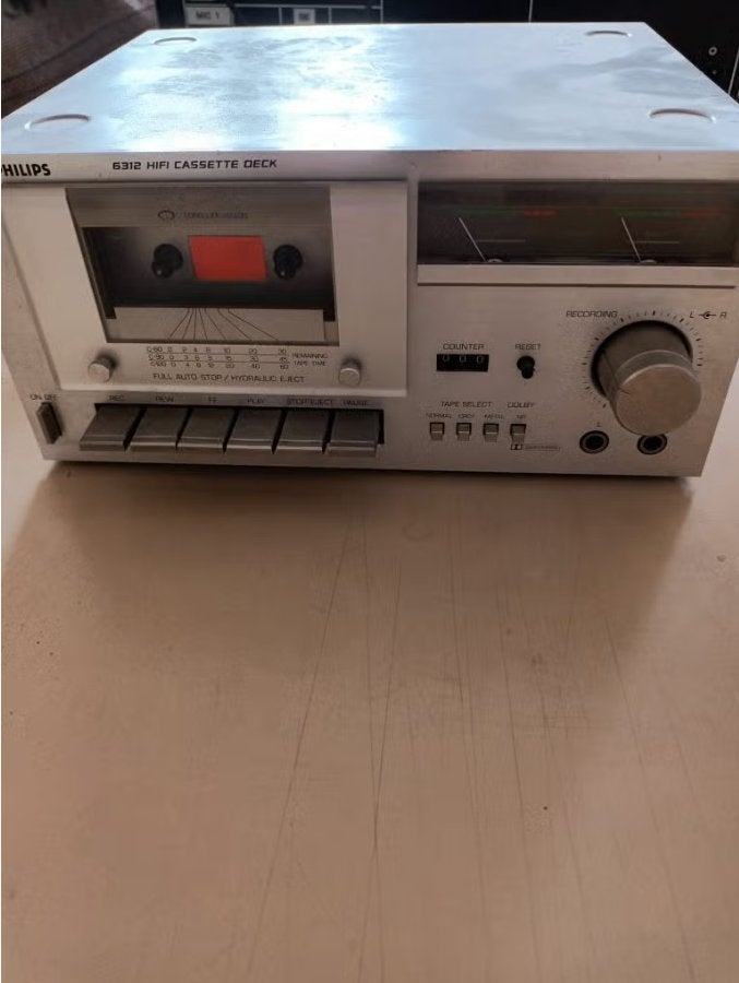 Philips 6312 HiFi Cassette Deck – Dolby / VU meters, Audio, Tv en Foto, Ophalen of Verzenden, Enkel, Philips, Tape counter