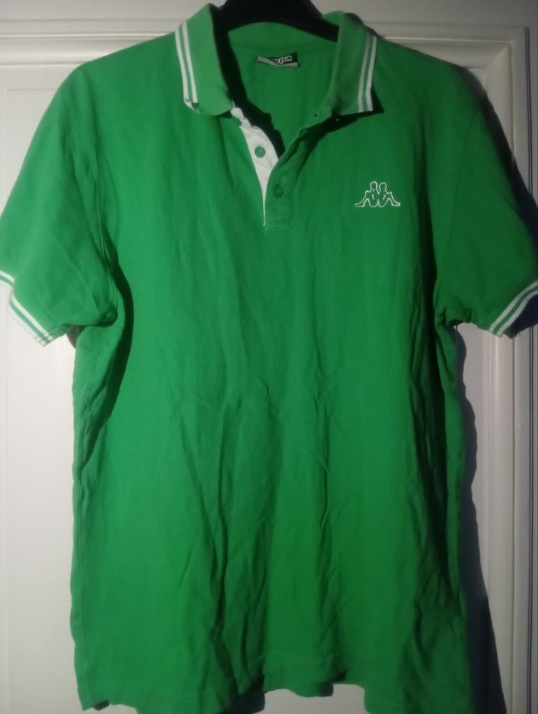 Kappa - groene polo met witte accenten, L, Ophalen of Verzenden