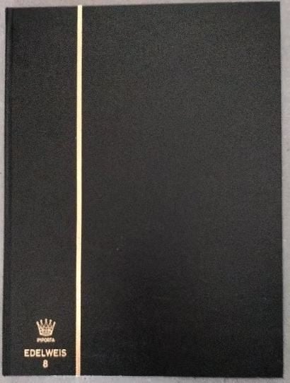 zwart postzegelalbum met 16 witte blz. - merk Edelweis, Postzegels en Munten, Verzenden, Verzamelalbum
