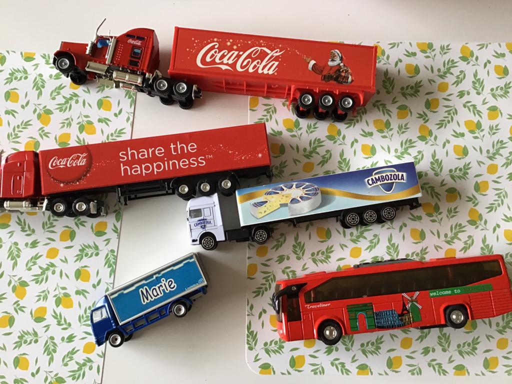 Lot reclame vrachtwagens speelgoed Coca-Cola enz…, Ophalen of Verzenden