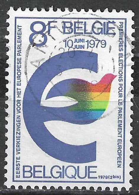 Belgique 1979 - Yvert 1919/OBP 1924 - Elections Europe (ST), Envoi, Affranchi, Oblitéré, Europe