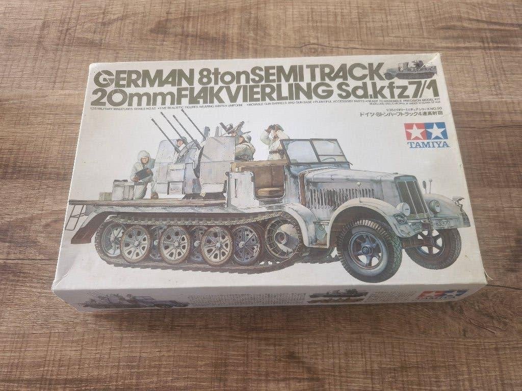 Tamiya German 8ton Semitrack Sd.Kfz.7/1 20mm Flakvierling, 1:32 tot 1:50, Ophalen of Verzenden, Zo goed als nieuw, Truck