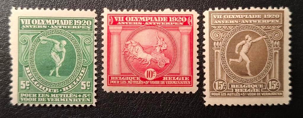 Belgique : COB 179/81 ** Jeux olympiques 1920., Sans timbre, Neuf, Enlèvement ou Envoi, Non oblitéré