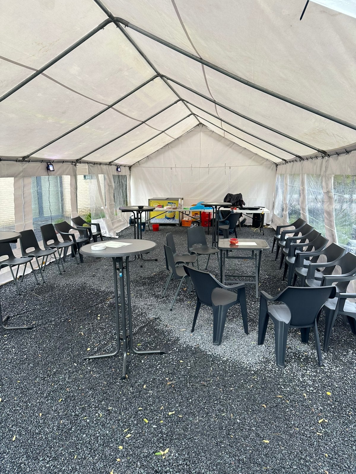 Partytent 5x10m PVC met grondframe brandvertragend, Jardin & Terrasse, Tonnelles, Tente de réception, 4 à 6 mètres, Enlèvement