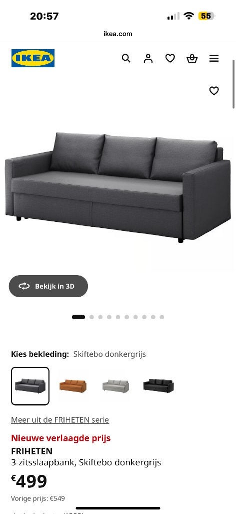 Siège/canapé-lit, Maison & Meubles, Canapés | Coins salons complets, Comme neuf, Tissus, Enlèvement
