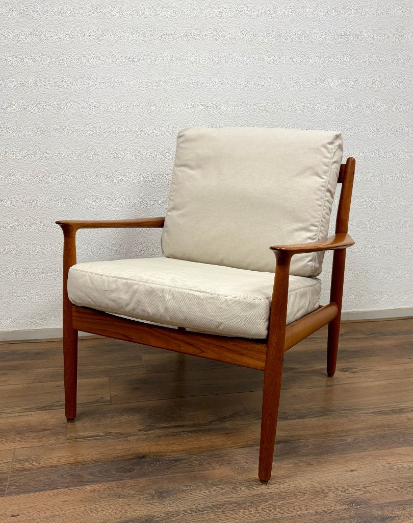 Vintage Deense fauteuil jaren 60 / 70 Svend Aage Eriksen, Ophalen, Hout, Vintage jaren 60/70, Minder dan 75 cm