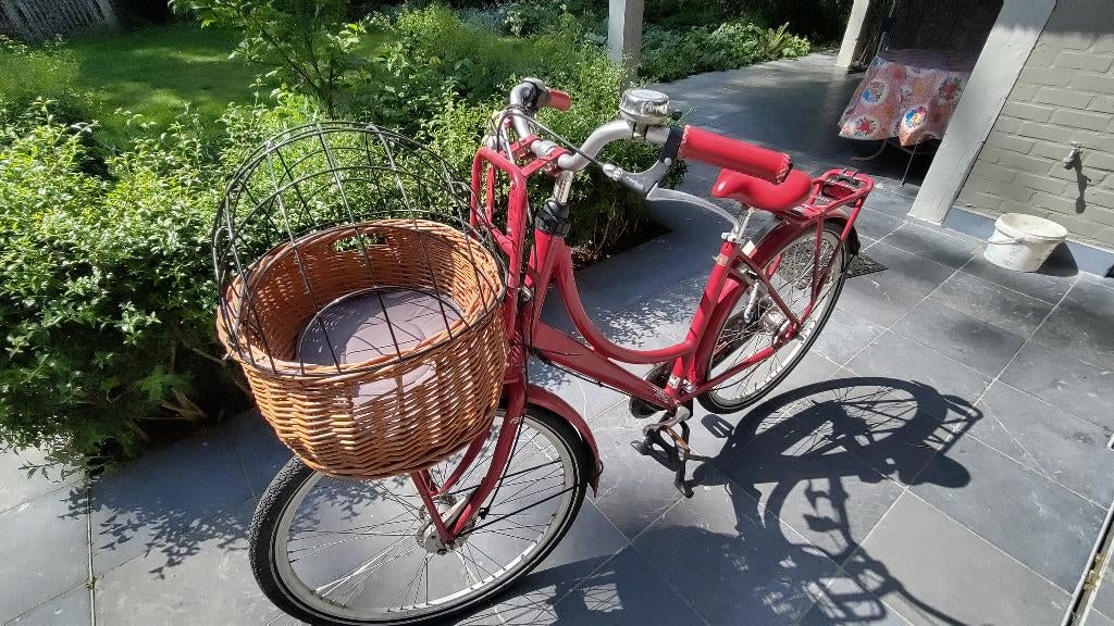 Vrouwenfiets Batavus (DIVA, rode kleur) met afgesloten mand, Fietsen en Brommers, Fietsen | Dames | Damesfietsen, Ophalen, Gebruikt