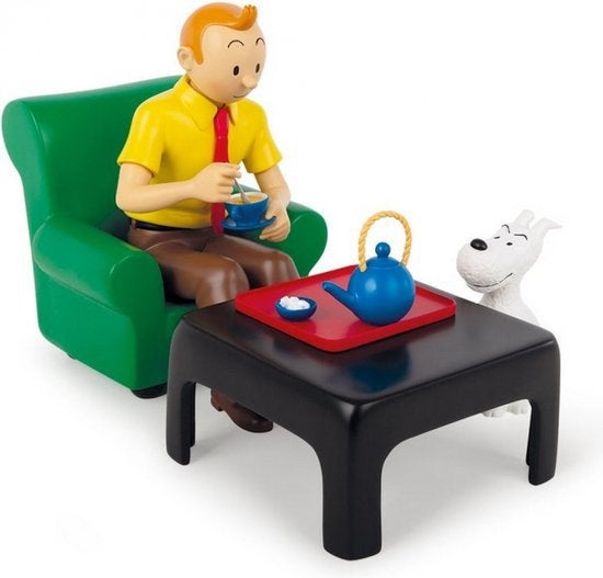 Moulinsart Tintin boit du thé, Collections, Enlèvement ou Envoi, Tintin, Neuf, Statue ou Figurine