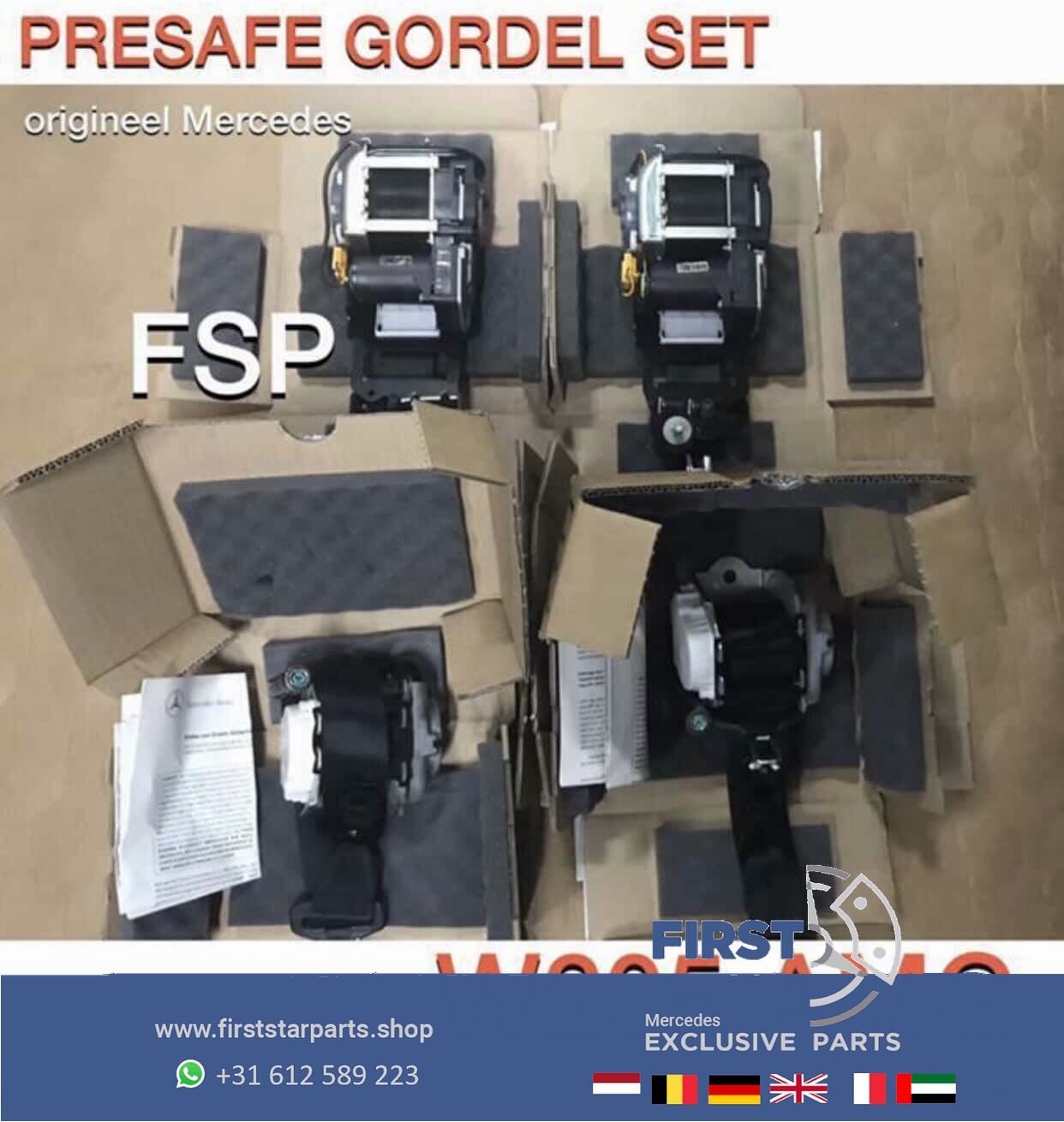 W205 S205 C Klasse 43 63 AMG GORDEL SET MERCEDES 4x  ZWARTE, Utilisé, -, -, Enlèvement ou Envoi