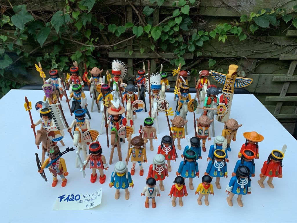 PLAYMOBIL F120: SUPERLOT 40 INDIANEN, Losse onderdelen, Ophalen of Verzenden, Zo goed als nieuw, Country