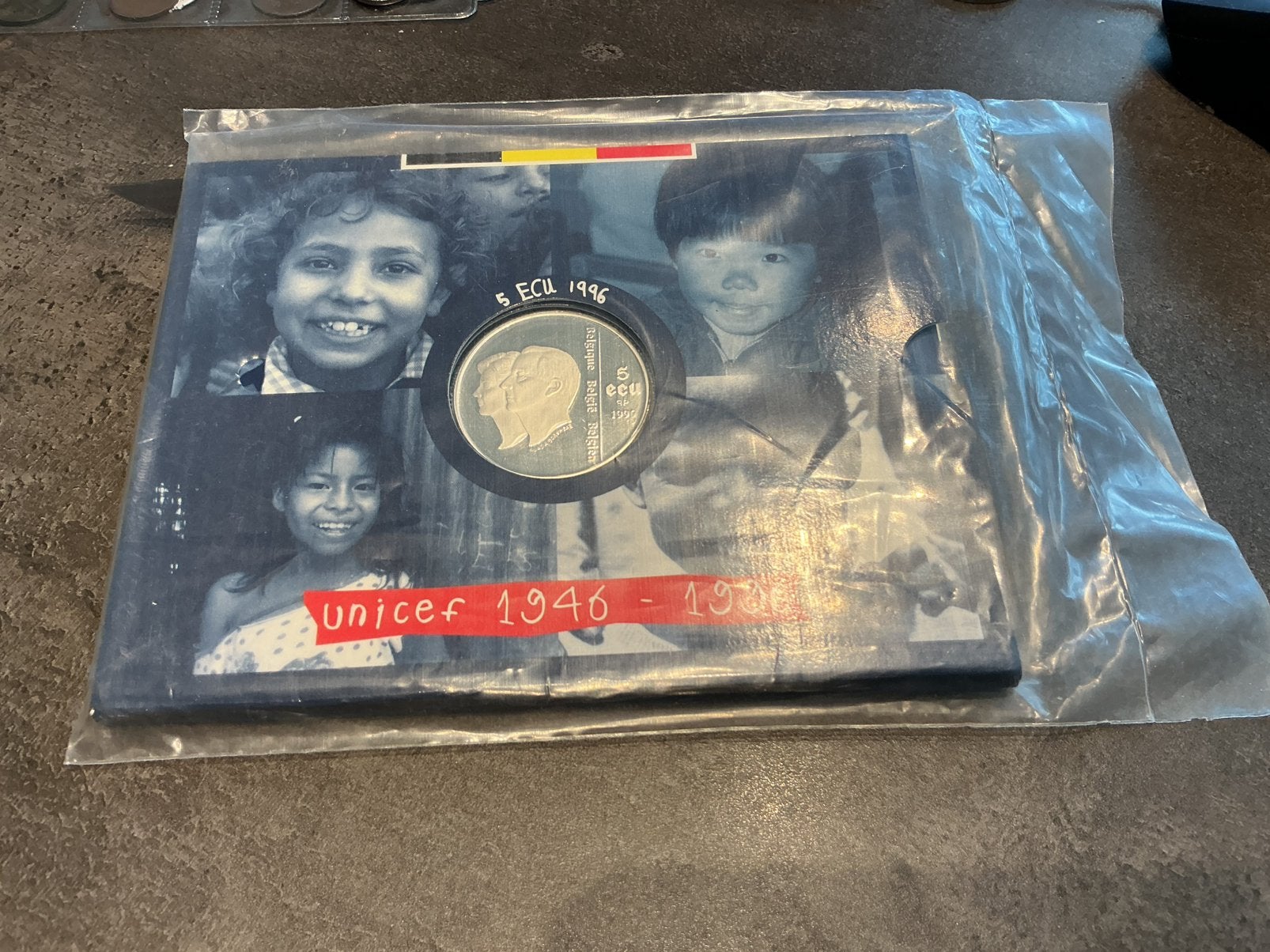 Belgique 5 ECU 1996 Unicef Argent non ouvert, Enlèvement ou Envoi, Argent