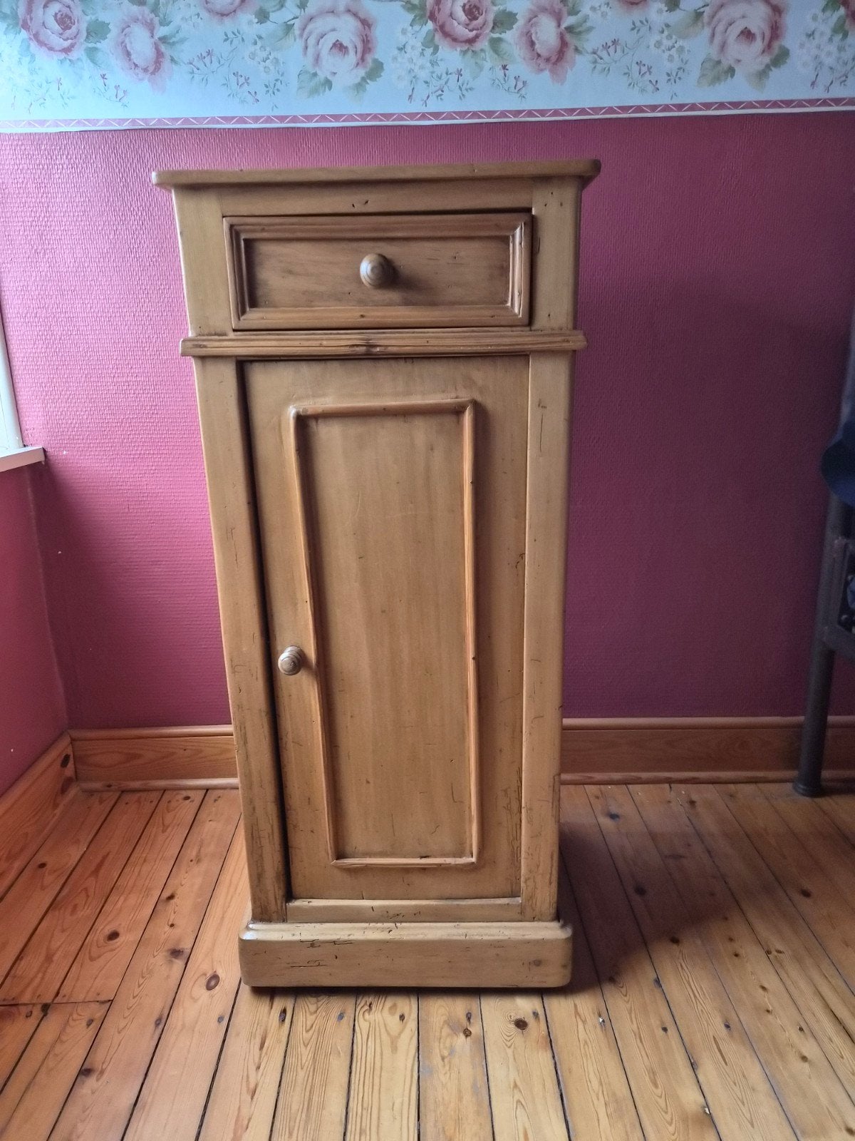 Table de chevet ancienne, Utilisé, Bois, Moins de 45 cm, 70 cm ou plus