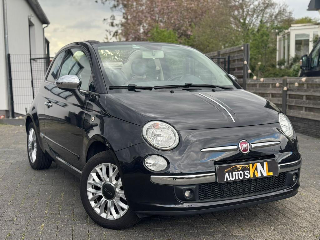 ️FIAT 500  CABRIO 1.2I /122000km/2018/EURO5/12M GAR, Auto's, Fiat, Euro 6, Zwart, Bedrijf, Boordcomputer