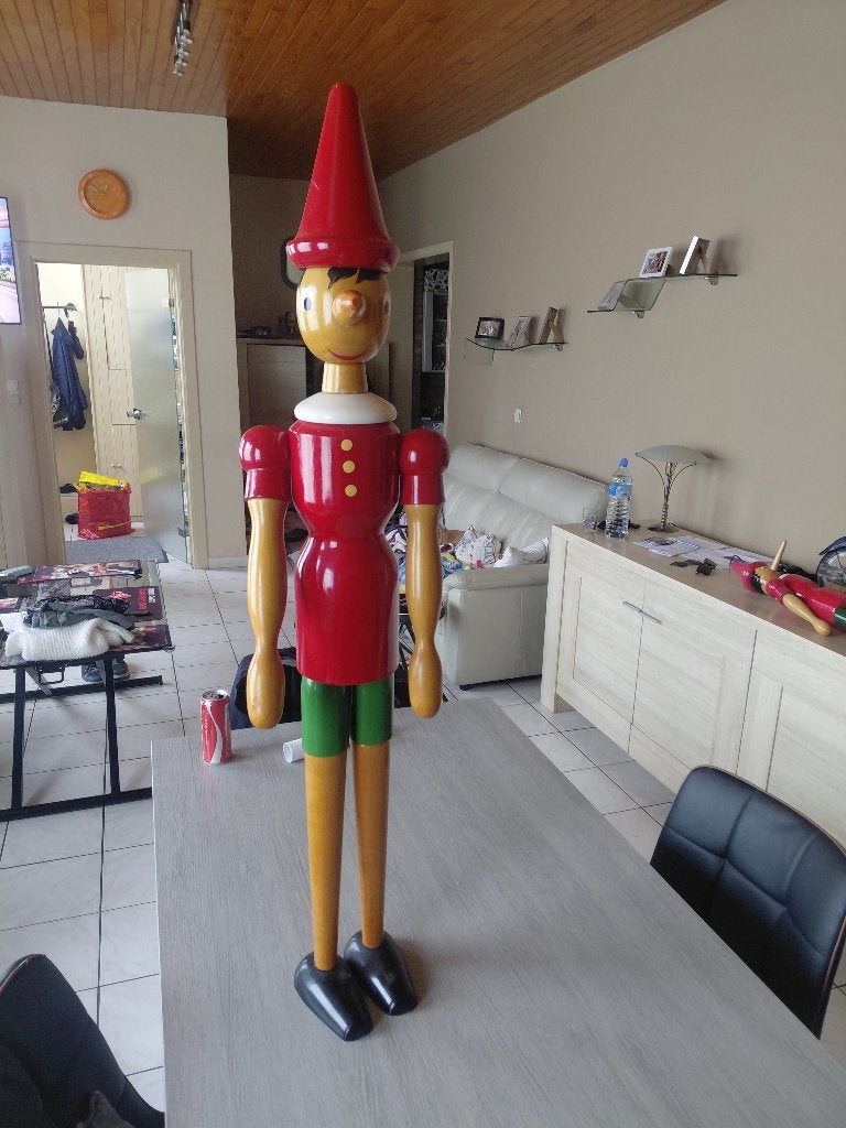 Ancien pinochio en bois, Antiquités & Art, Enlèvement ou Envoi