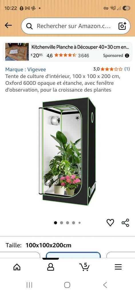 Box de culture avec lampe led, Jardin & Terrasse, Enlèvement