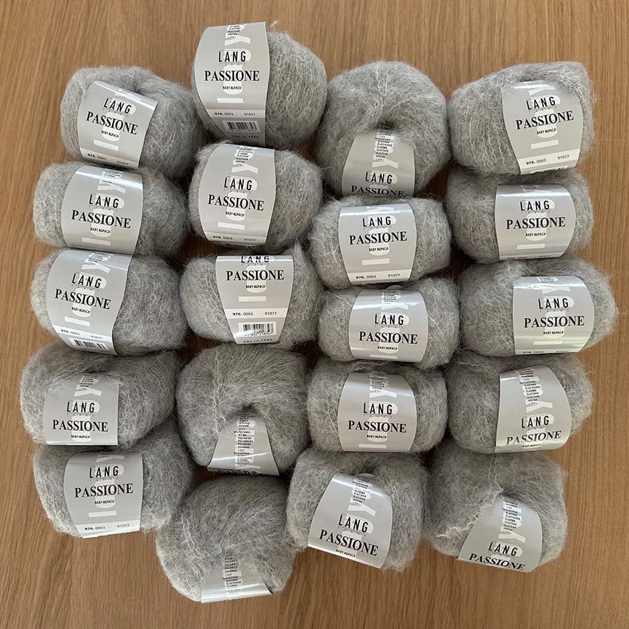 Lot de 20 pelotes bébé alpaga Koala gris Lang Yarns Passione, Enlèvement, Neuf
