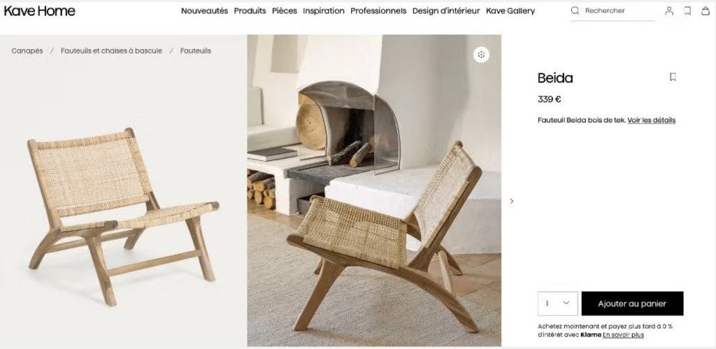 2 fauteuils Beida en bois de teck (NEUF), Enlèvement, Neuf, Bois