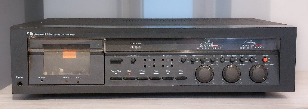 Nakamichi 580 2 head cassette deck, TV, Hi-fi & Vidéo, Enlèvement, Autres marques