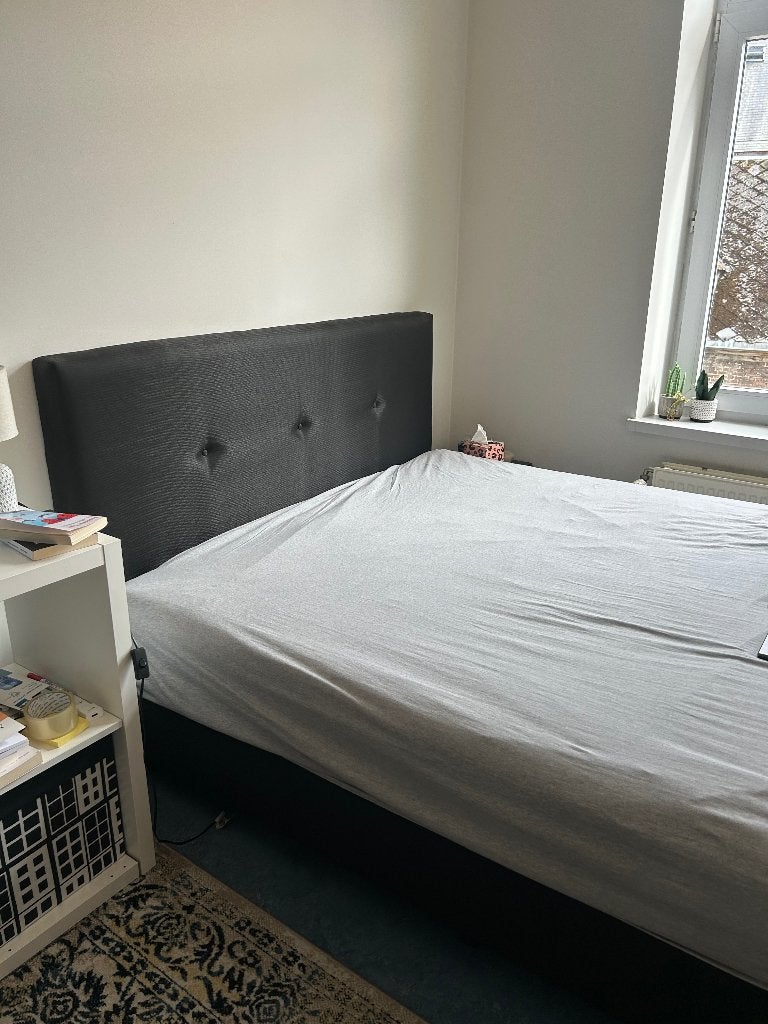 Lit deux places, Ophalen, Zwart, Tweepersoons, Zo goed als nieuw
