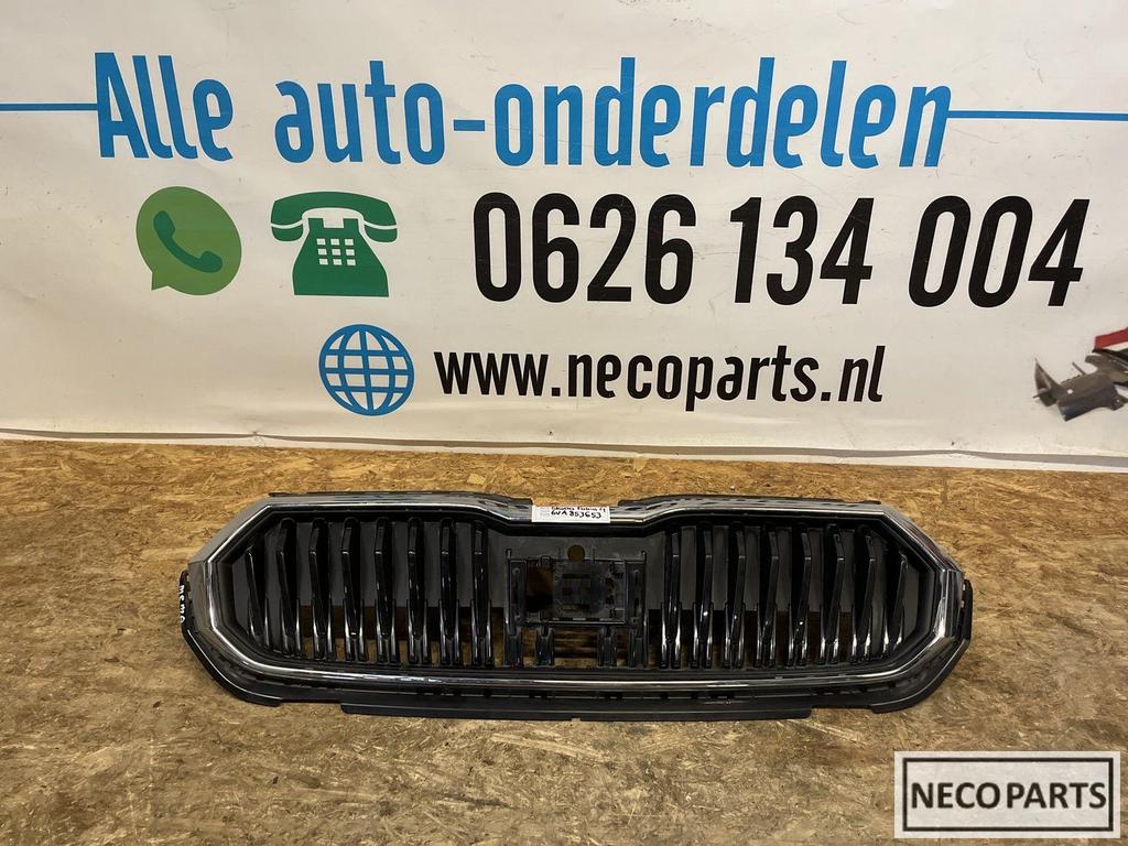 SKODA FABIA 4 GRIL GRILLE ROOSTER VOORBUMPER ORIGINEEL, Arrière, -, Utilisé, Skoda
