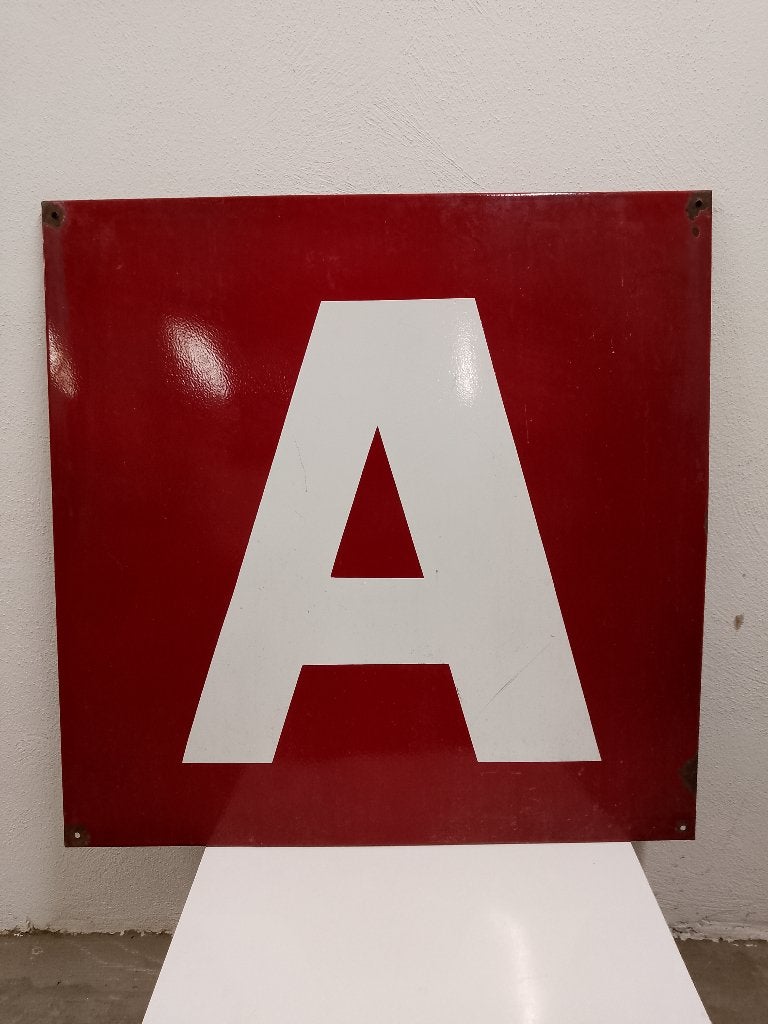 XL Origineel Emaille Bord Letter 'A', Ophalen of Verzenden
