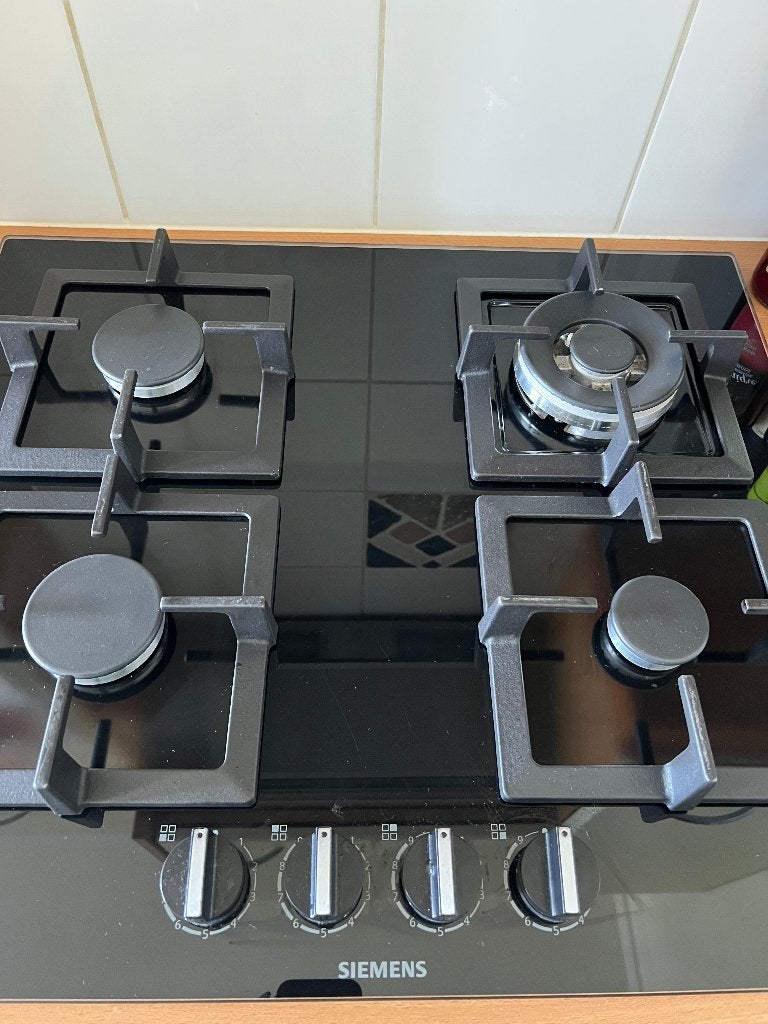 Siemens gaskookplaat, Ophalen, 4 kookzones, Zo goed als nieuw, Inbouw