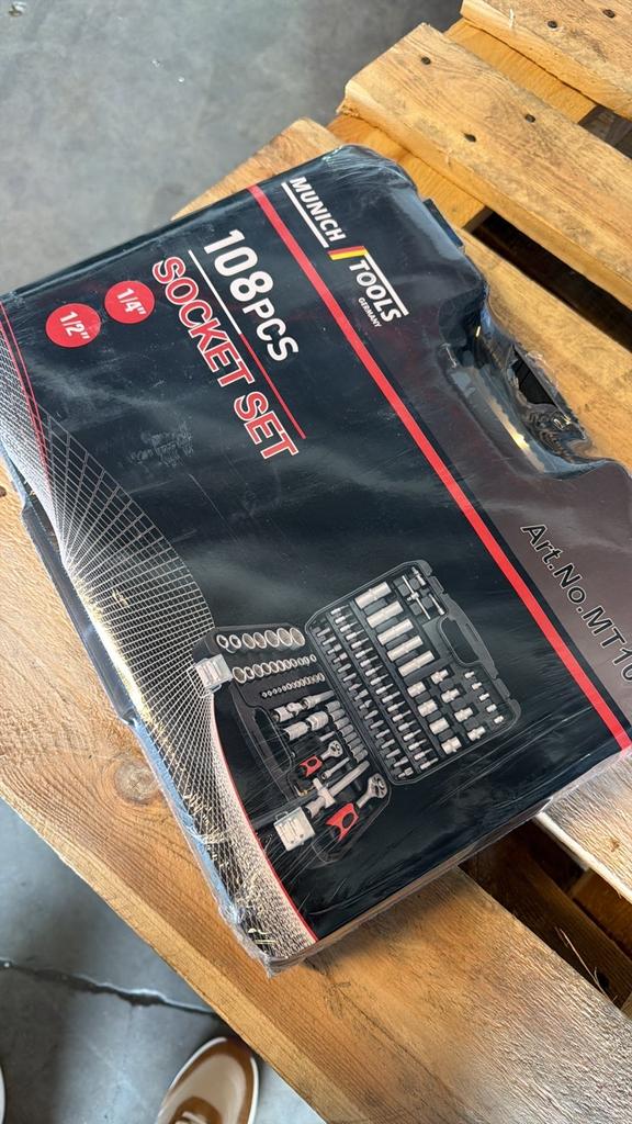 Coffret à douilles 108 pièces Munich Tools ️, Doe-het-zelf en Bouw, Gereedschap | Machine-onderdelen en Toebehoren, Nieuw, Ophalen