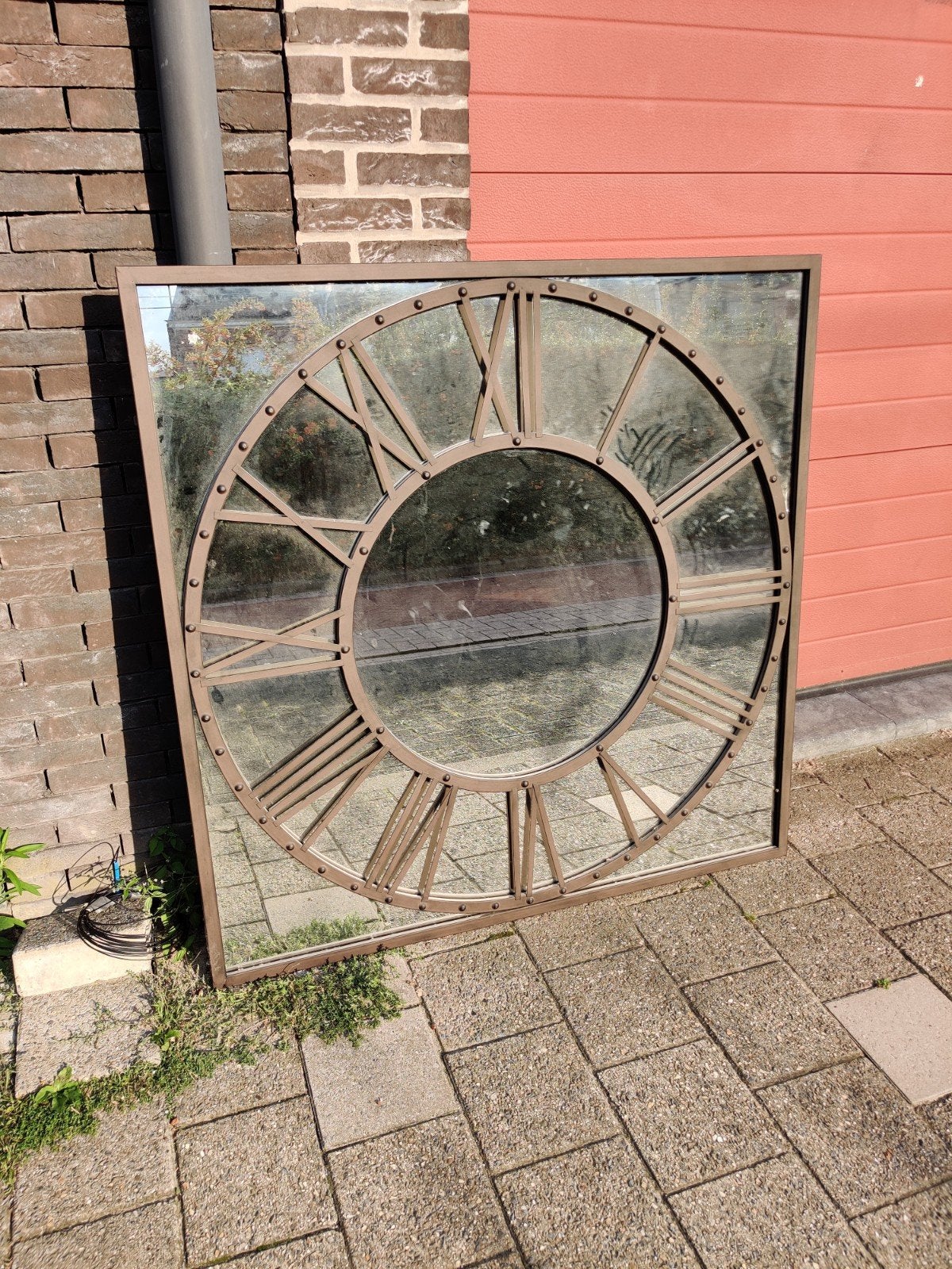 Decoratieve spiegel 120x120 cm, Huis en Inrichting, Ophalen, 100 tot 150 cm, Vierkant, Zo goed als nieuw